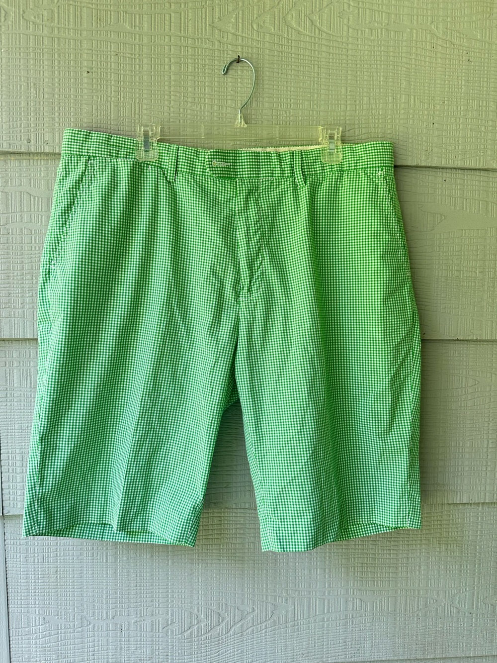 Polo Ralph Lauren Gingham/check pattern Men's Shorts| Green and white ~38